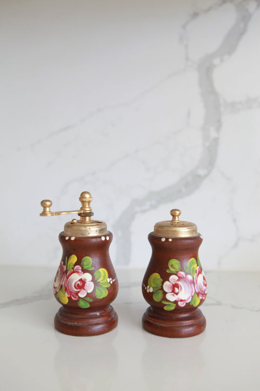 Hand Painted Salt and Pepper Set