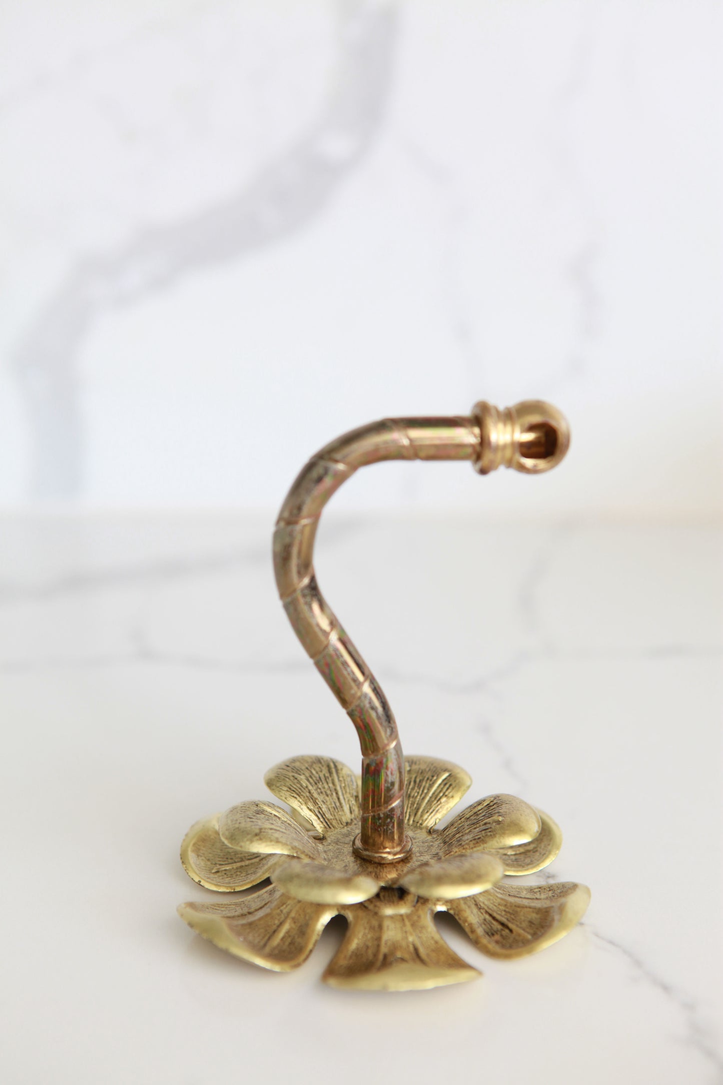 Vintage Brass Flower Hooks