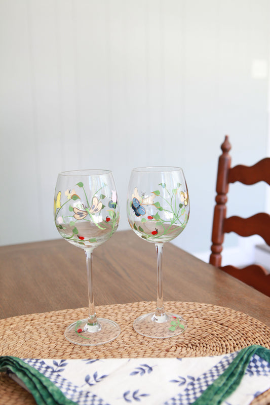Hand Painted Lenox Wine Glasses