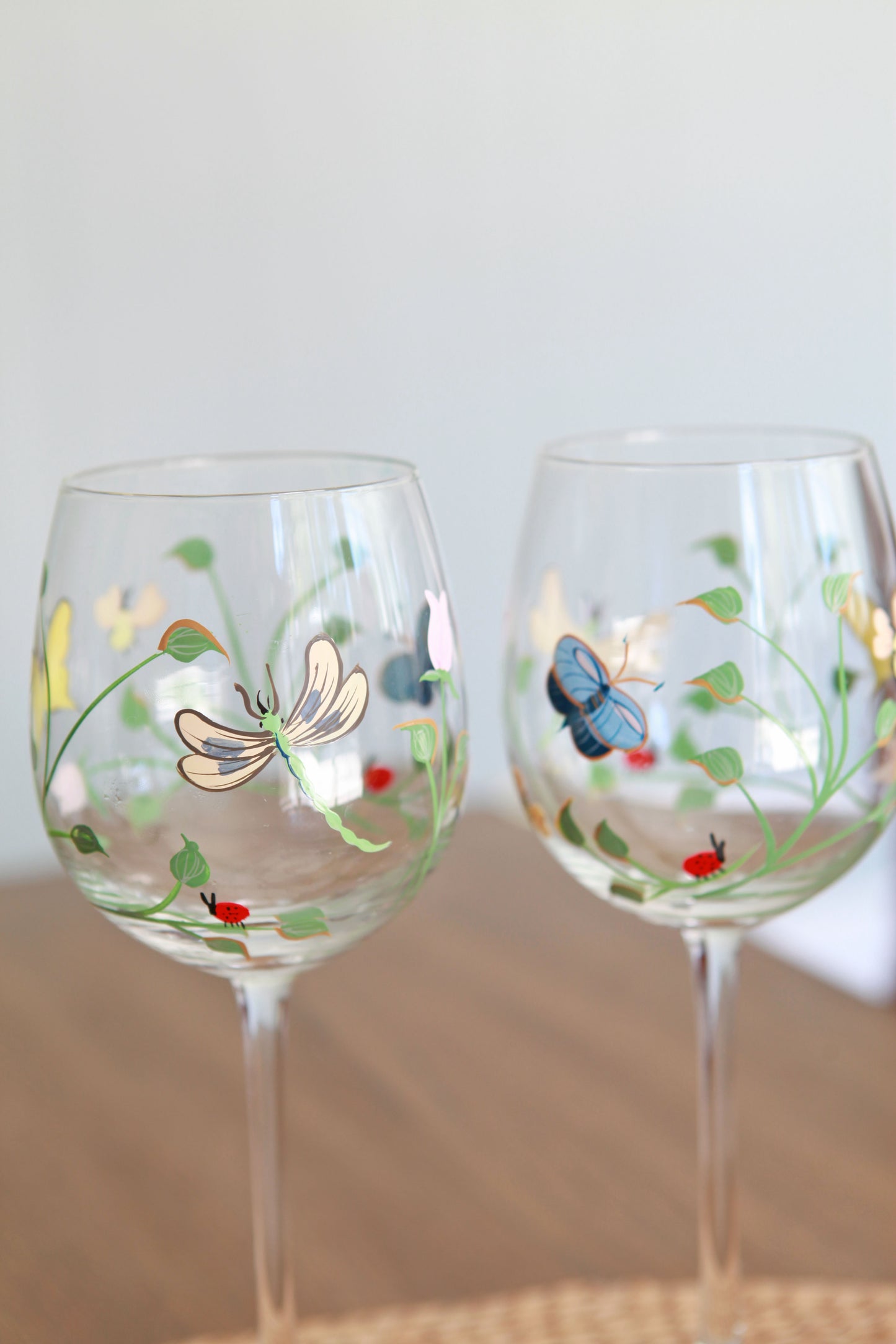 Hand Painted Lenox Wine Glasses